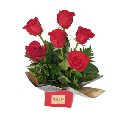 Hald Dozen Red Roses Boxed